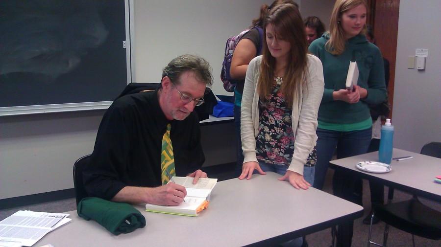 Author visits campus, works with students