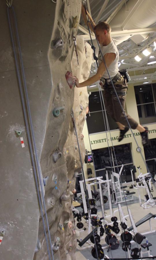 Rock climbers step up to the wall