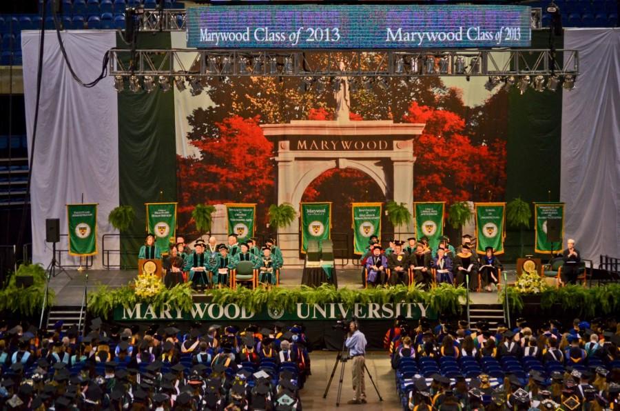 Marywood University conferred 850 degrees at its May 12 commencement ceremony at Mohegan Sun Arena at Casey Plaza., WIlkes-Barre, PA. Credit: Joe Petro