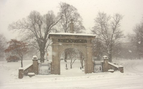 Snow blankets Marywood campus