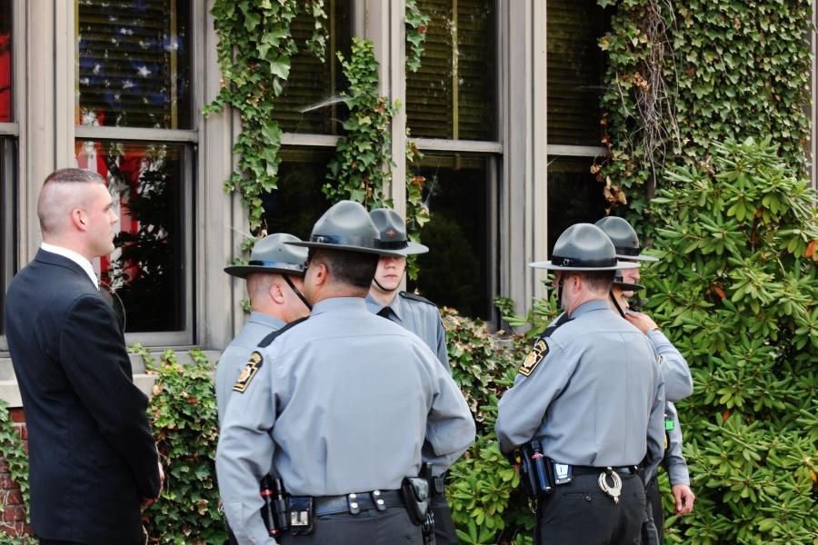 State Troopers remained on patrol during the viewing.