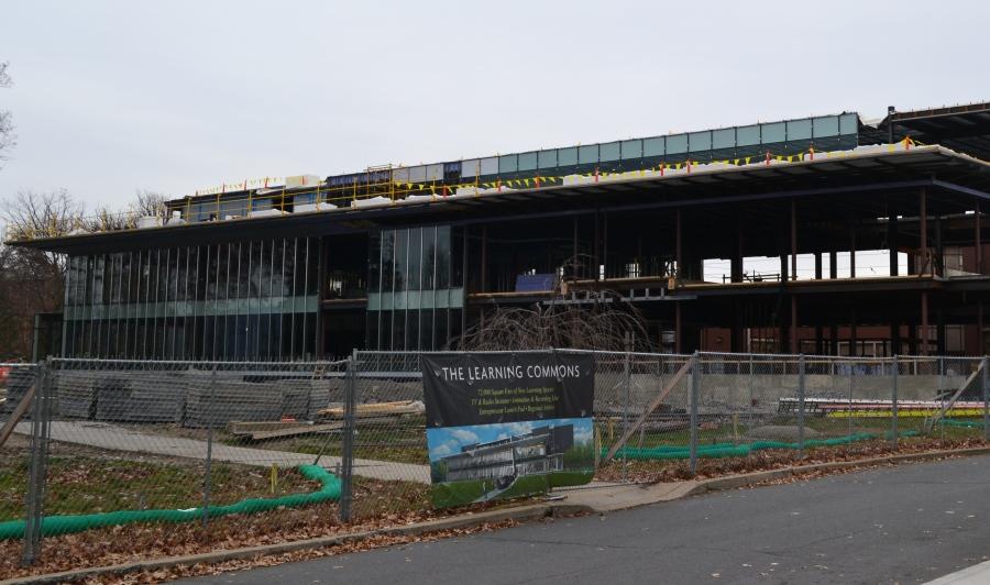 Progress of the Learning Commons building scheduled to be finished in the Fall of 2015