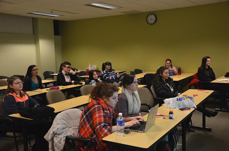 Students discuss ideas for future events and meetings at a project HEAL meeting, held on February 17th.