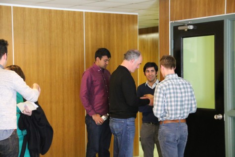 Senator Bob Casey speaks with volunteers at the office opening.