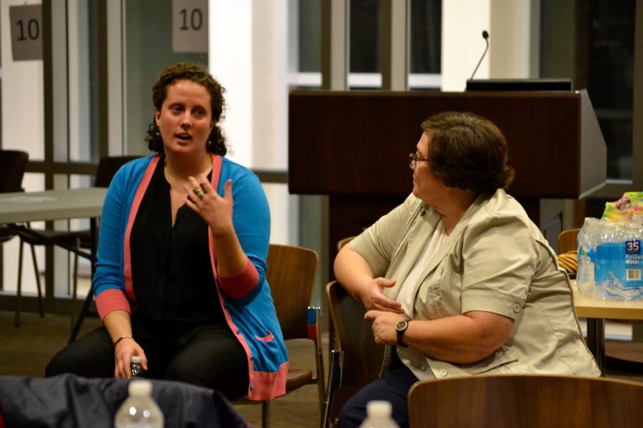 Arranger Kimberly Witt and Patricia Weldon discussed issues of diversity and discrimination. 