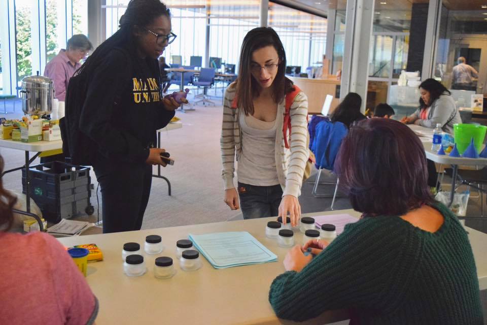 Left to right: Brianna Rivera Freshman Psychology major, Valerie Punt Freshman Psychology major, Amanda Allikmaa Sophomore Speech Pathology major