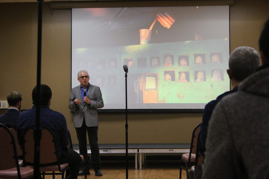 Robert May speaks after the screening