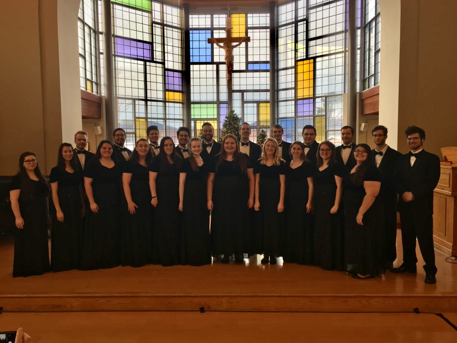 The Marywood Chamber Singers performed a holiday concert in the Marian Chapel on Dec. 4. Photo courtesy of Rick Hoffenberg