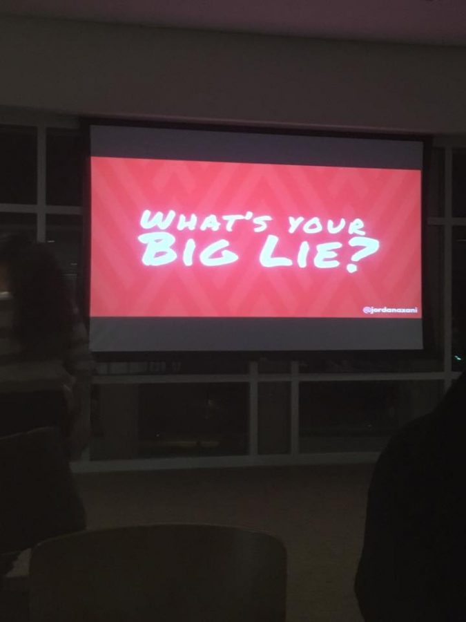 Attendees texted in their biggest secrets to a phone number provided by “What’s Your Big Lie?” and shown on a screen for all attendees to read. 