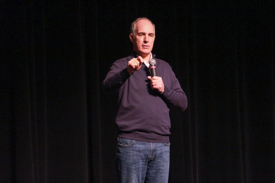 Senator Bob Casey speaks at the town hall.