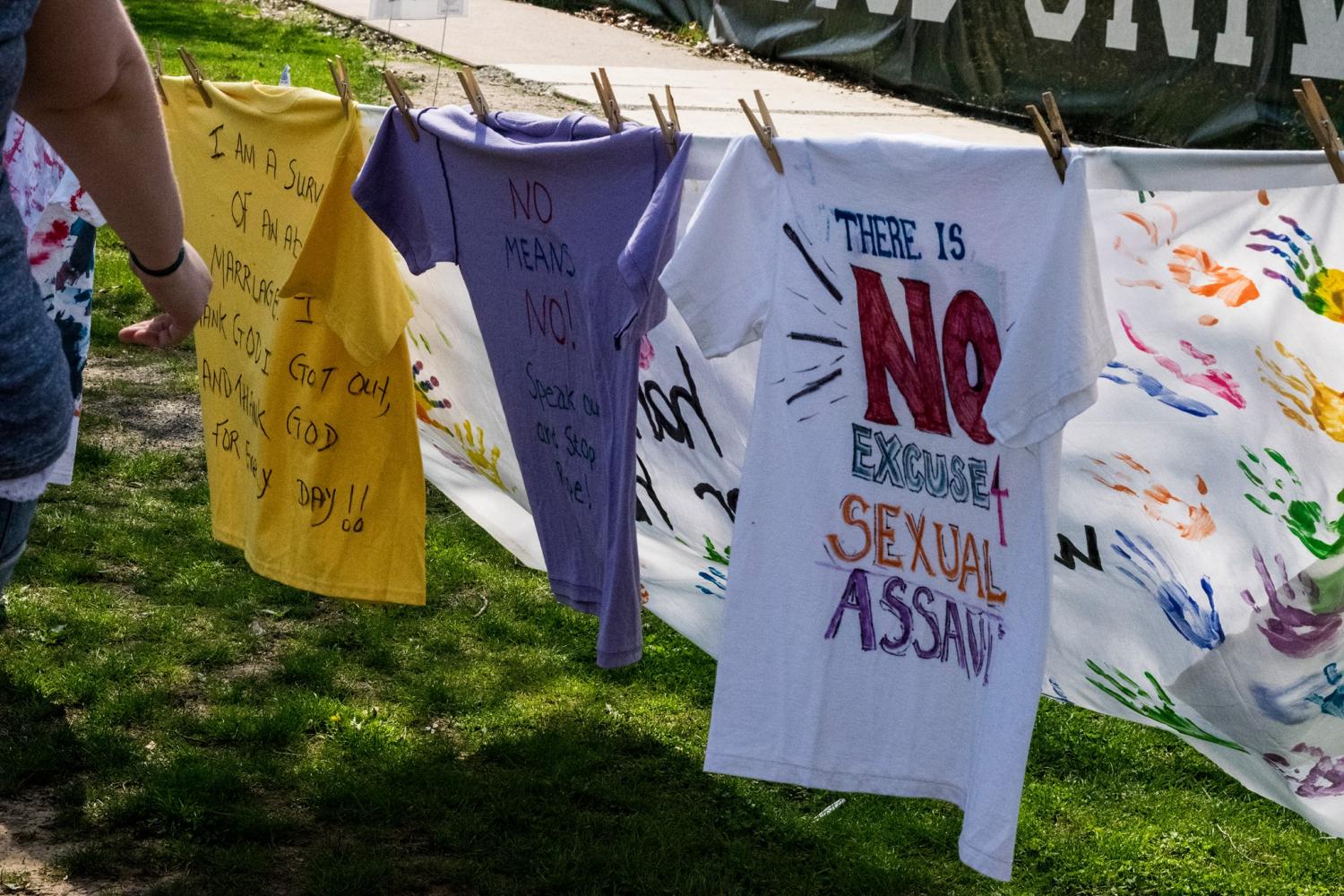 Students designed t-shirts to show solidarity with students of sexual assault.