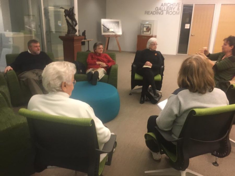 Marywood Reads attendees discuss Sherman Alexies The Absolutely True Diary of a Part-Time Indian.