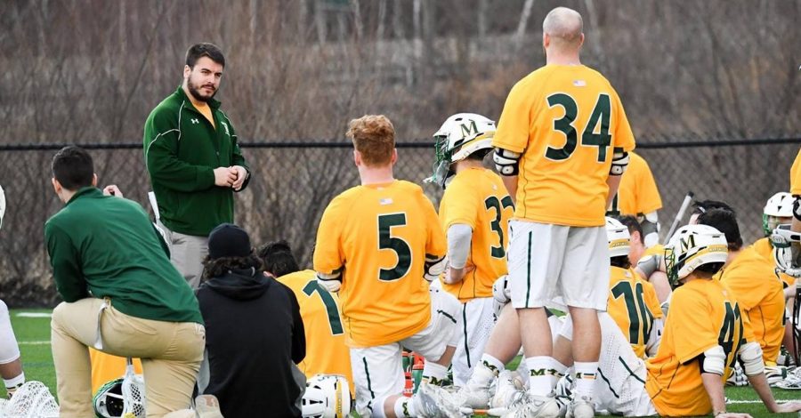 Head coach Tyler Perrelle addresses his team last season.