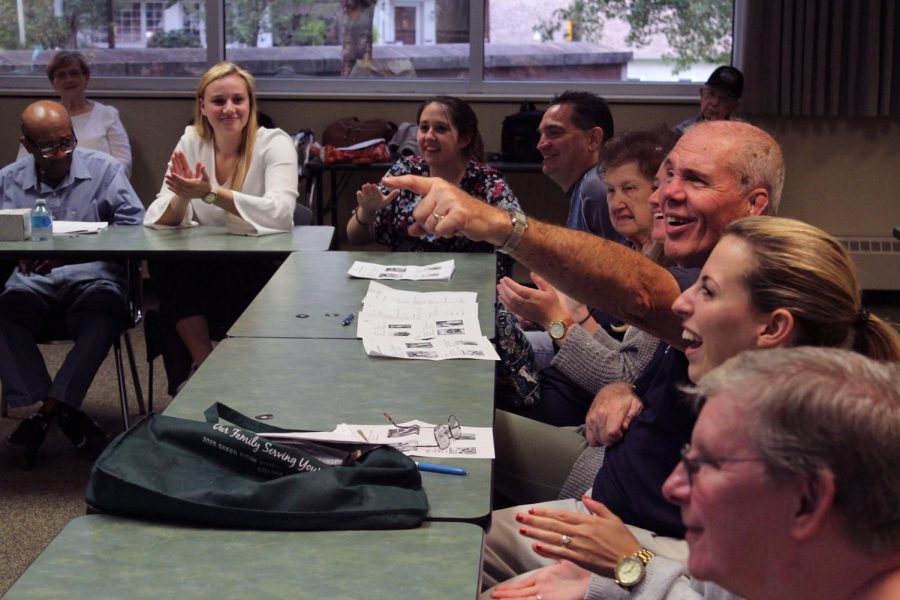 Student volunteers and meeting participants play "music through the decades." Photo credit/ Michael Kelley