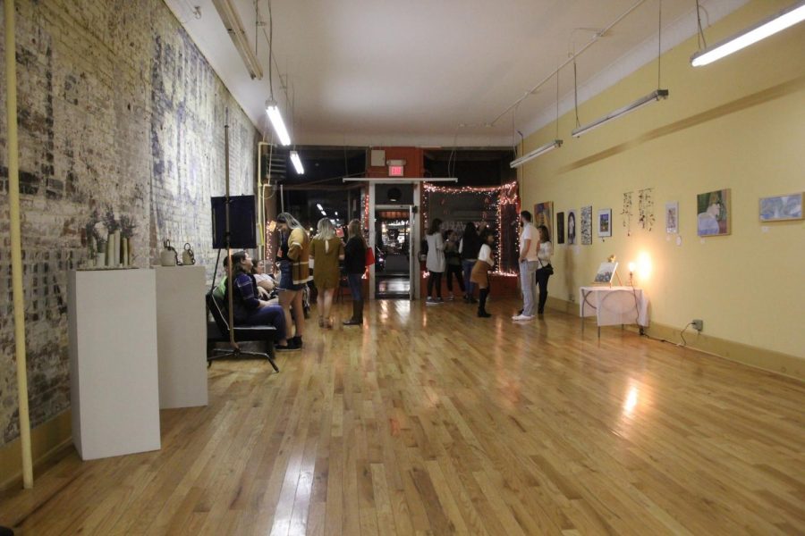 Marywood art therapy students held the exhibit "Forward Toward Growth" for First Friday. (Photo credit/ Justin Kucharski)