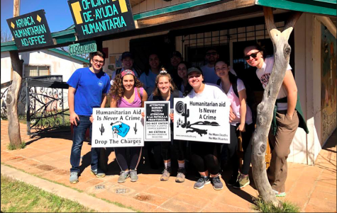 Group outside of the humanitarian office near borde Photo taken by members of the Arizona Service Trip