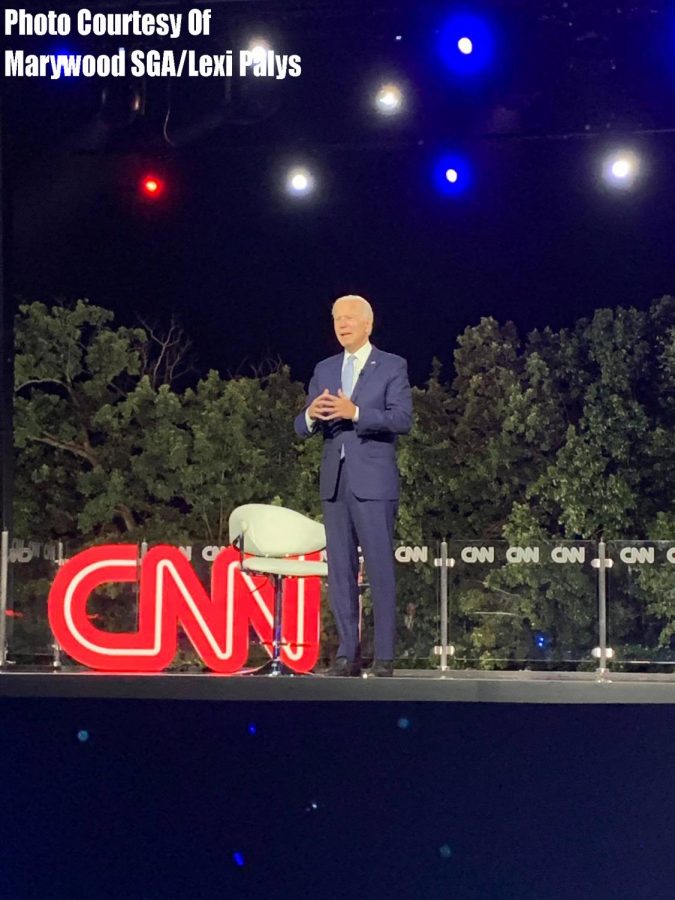 Presidential candidate and former Vice President Joe Biden at PNC Field during CNN's first ever drive-in town hall.