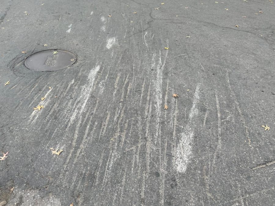 Scrapes are visible on the troubled intersection. 