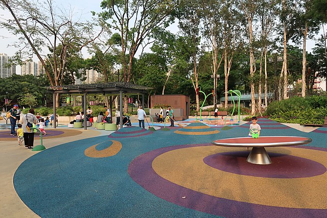 An inclusive playground located in Tuen Mun Park Contour Play Zone.