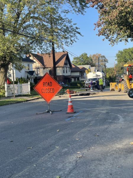 North Washington Avenue closed from Morrell Street to Fisk Street due to water main break