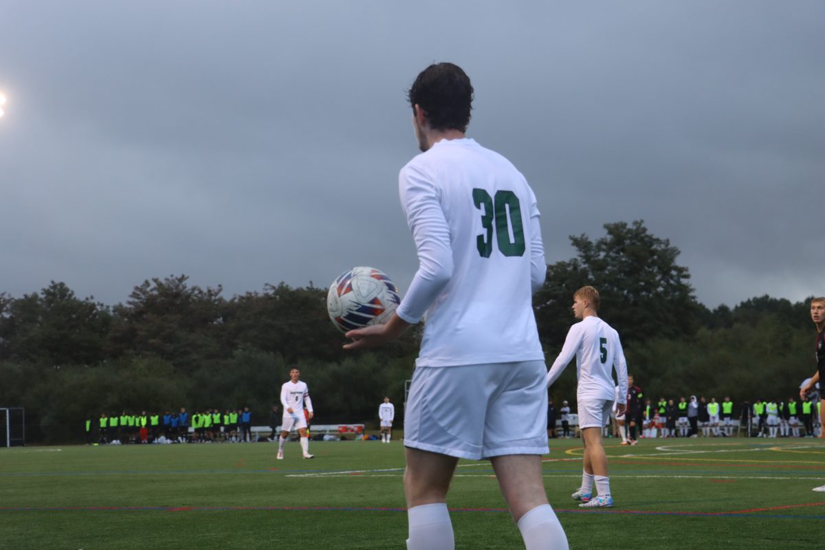 Drew Smith (30) waiting to resume play.