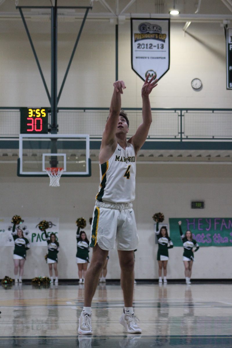 Senior guard Trevor Seitz steps up to the line to sink the shot for the Pacers.