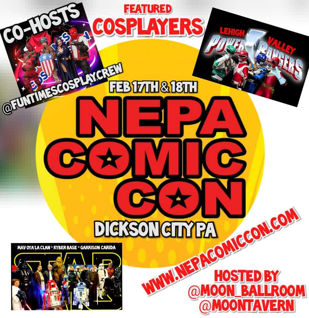 The graphic for the NEPA Comic Con used on their Facebook page.